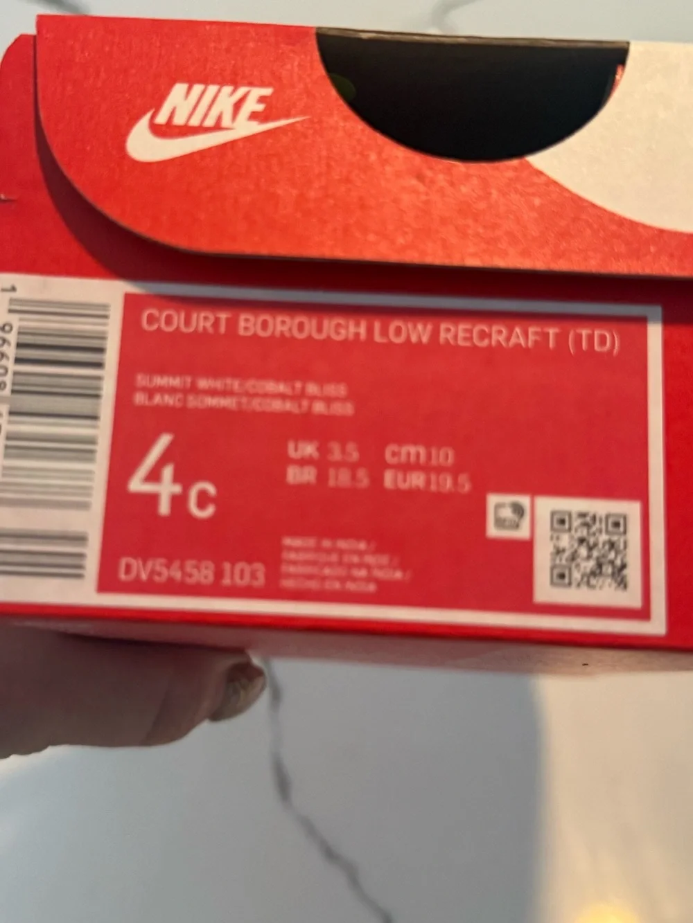 Nike Court Borough Low Recraft TD 4C White Blue Toddler Sneakers NWT DV5458-103